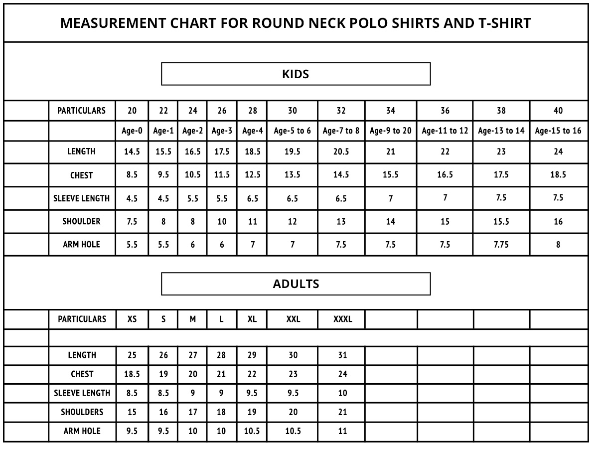 Polo Boys Size Chart
